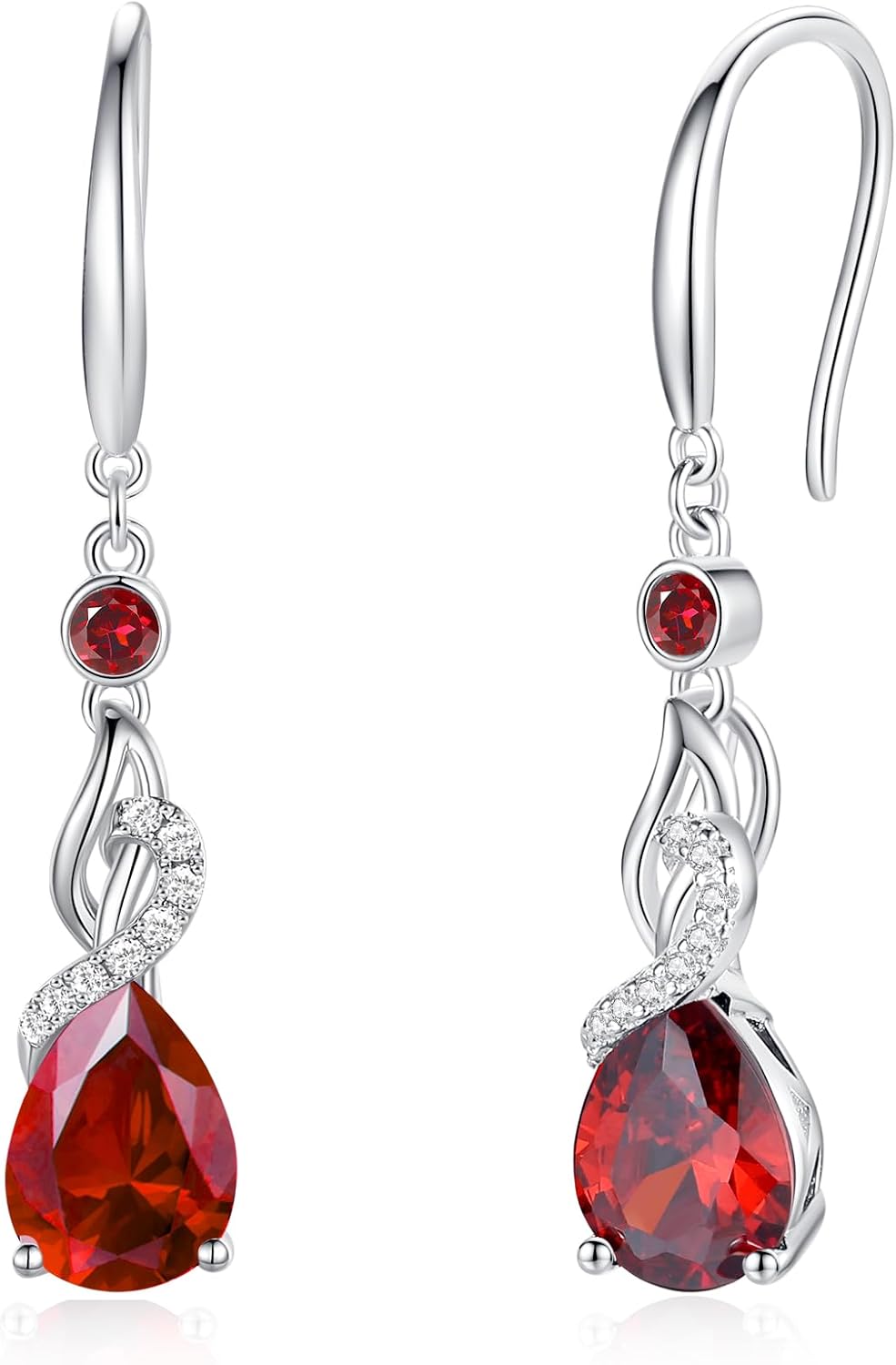 FANCIME Pendientes colgantes con piedra natal de pera para mujer de...