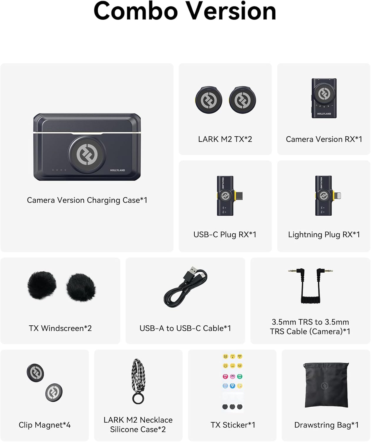 Micrófono inalámbrico Hollyland Lark M2 para iPhone\/Cámara\/Androi...