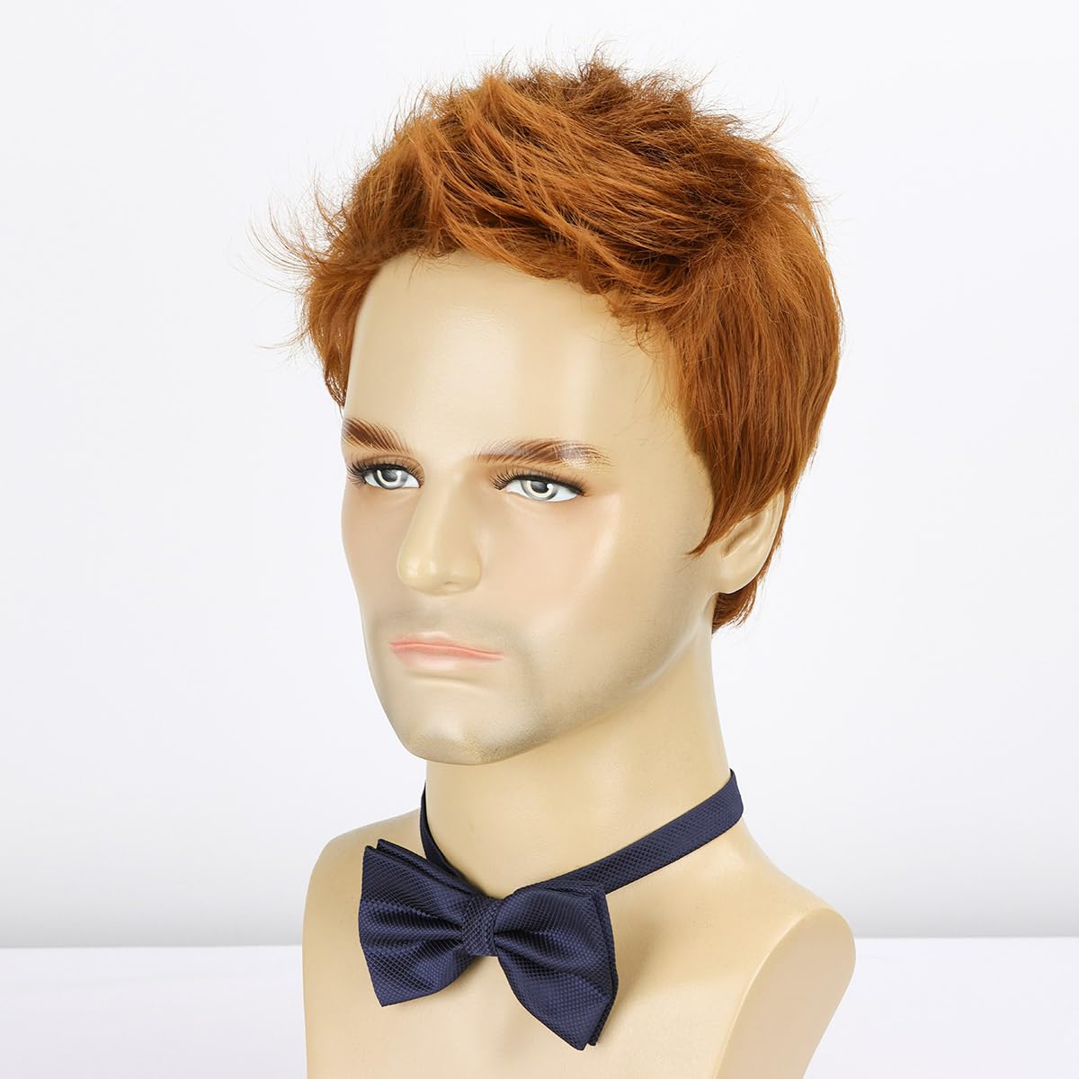 BEAUTY FLAG peluca corta de pelo naranja para hombre, peluca sintét...