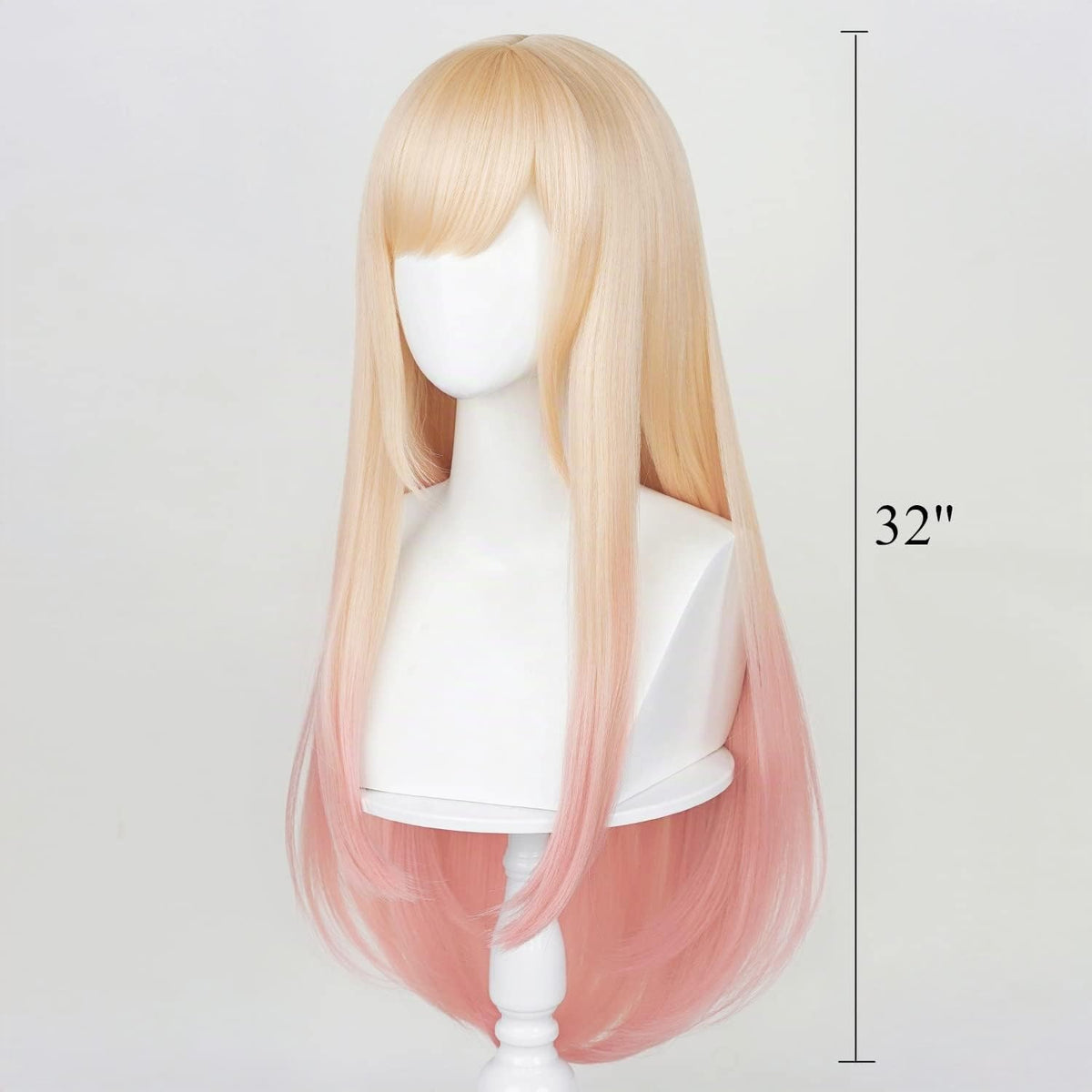 LABEAUTÉ Peluca larga rubia rosa para niñas y mujeres, peluca de co...