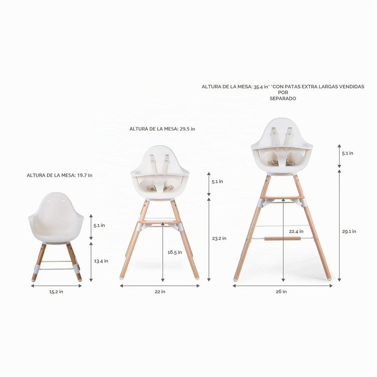 Childhome Evolu One.Silla alta de 80°, silla alta 2 en 1 para bebé...