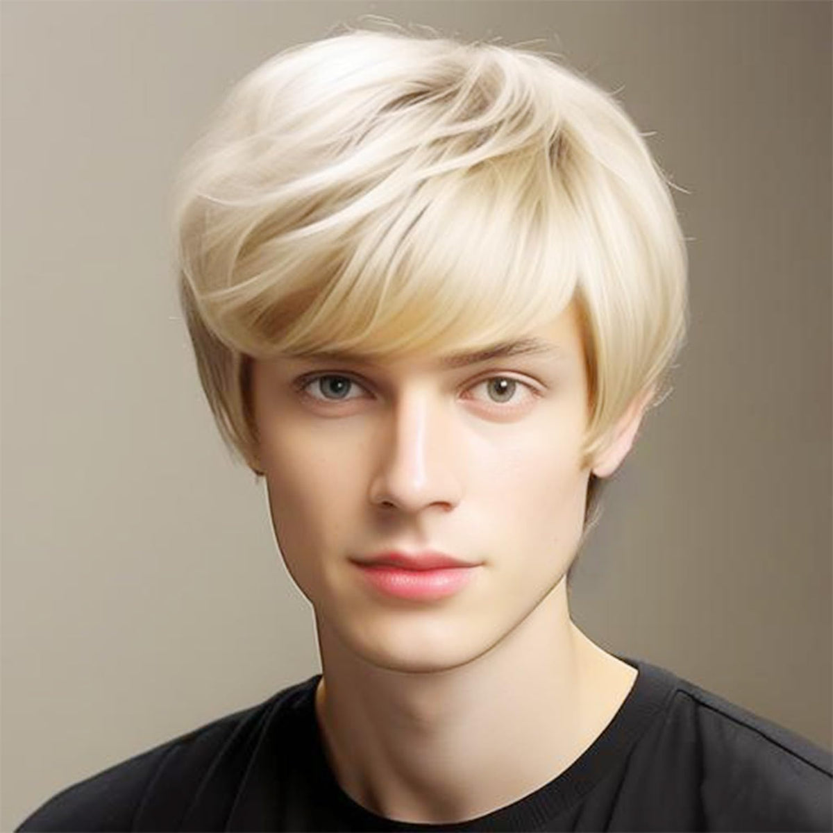 RicHyun Peluca corta rubia para hombre, peluca de repuesto de cabel...