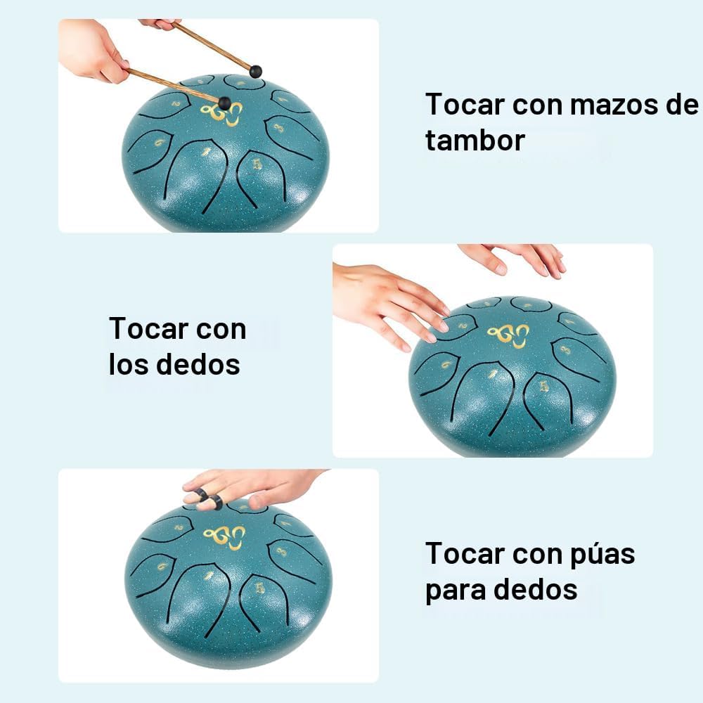 ModouString - Tambor de lengua de acero, 6 pulgadas, 8 notas, tambo...