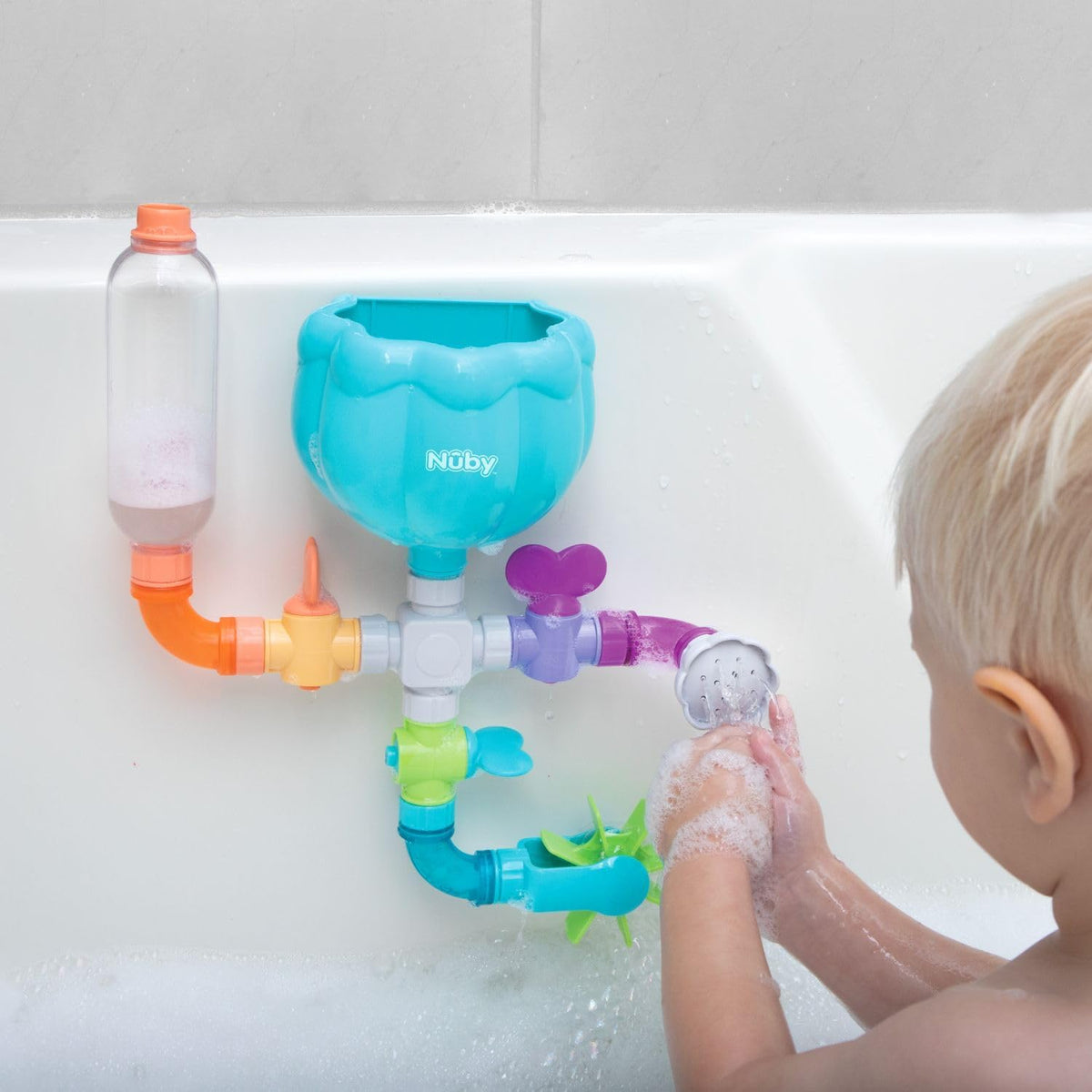 Nuby Wacky Waterworks Pipes - Juguete de baño para bebé con caracte...