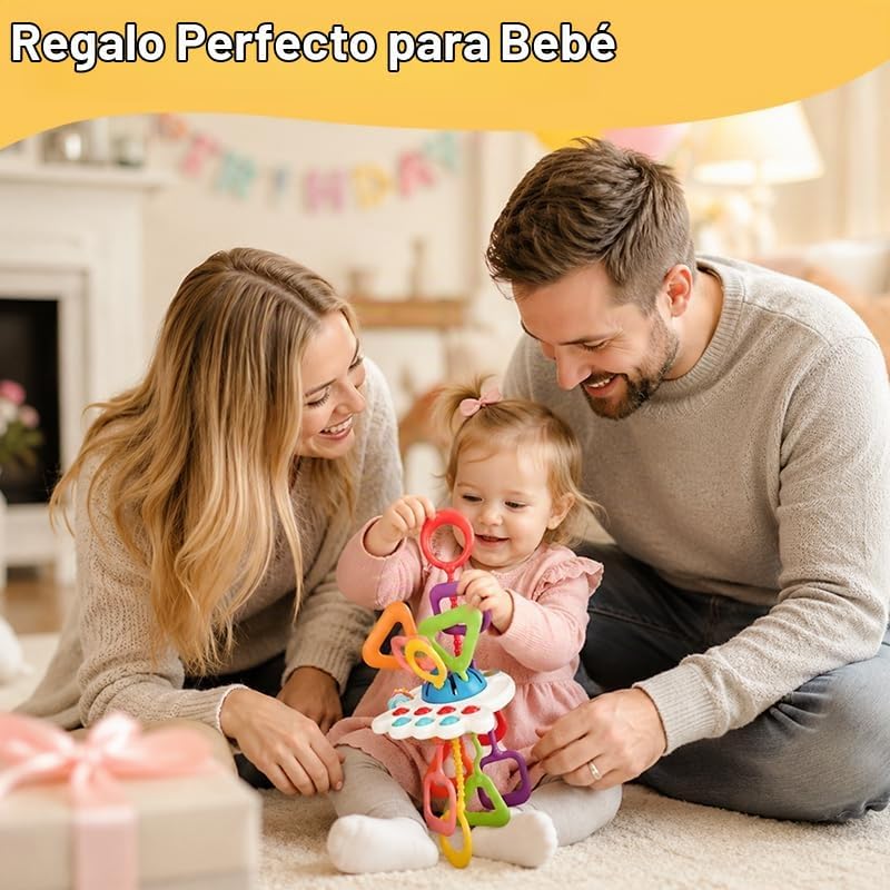 COMTAY Juguete de silicona Montessori para bebés | Juguete sensoria...