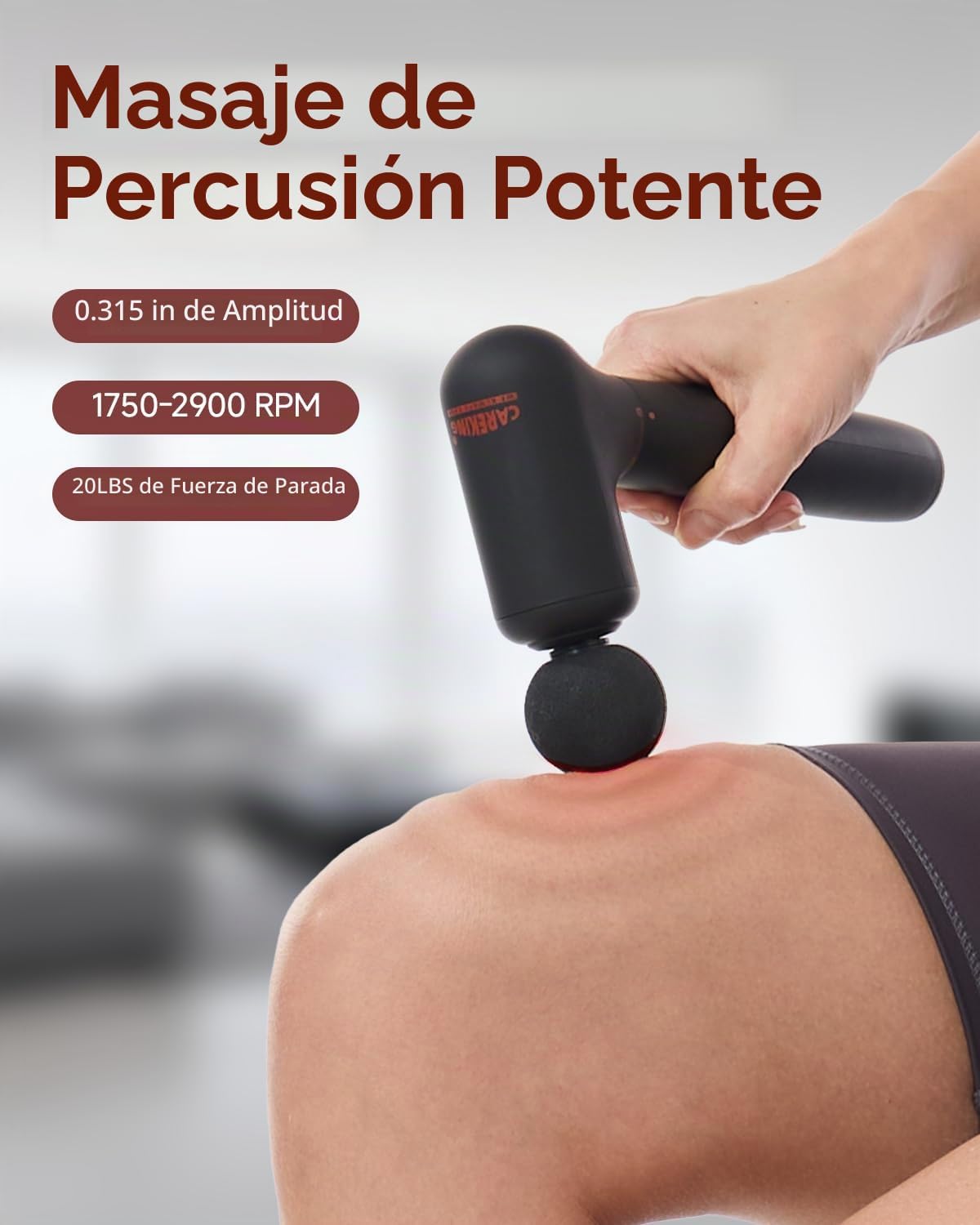 Pistola de masaje desmontable 2 en 1 con calor, masajeador muscular...