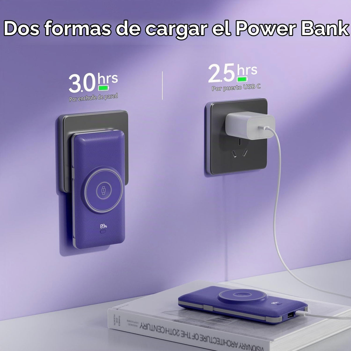LUCKYFELLOW Banco de energía inalámbrico para teléfonos y Apple Wat...
