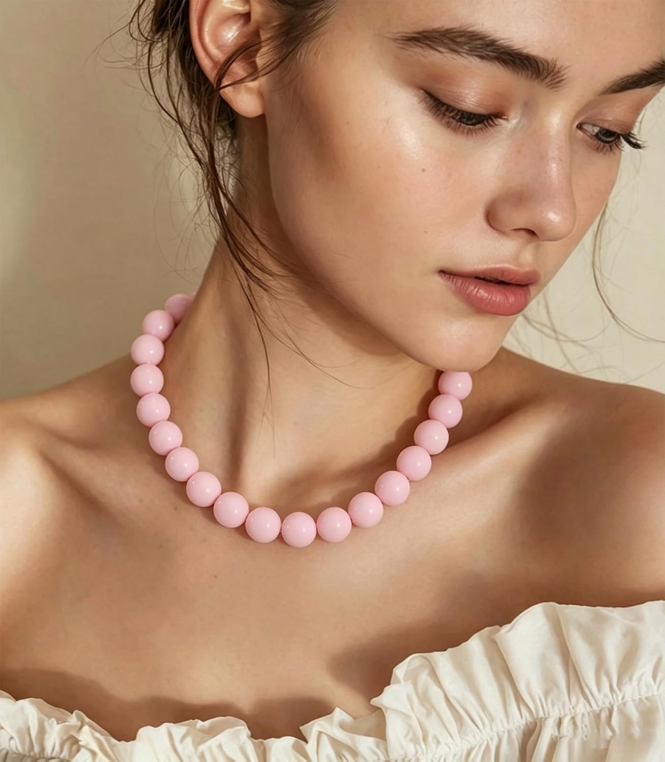 Lsljilidzsw Collar de cuentas gruesas para mujer, 0.631 pulgadas, c...