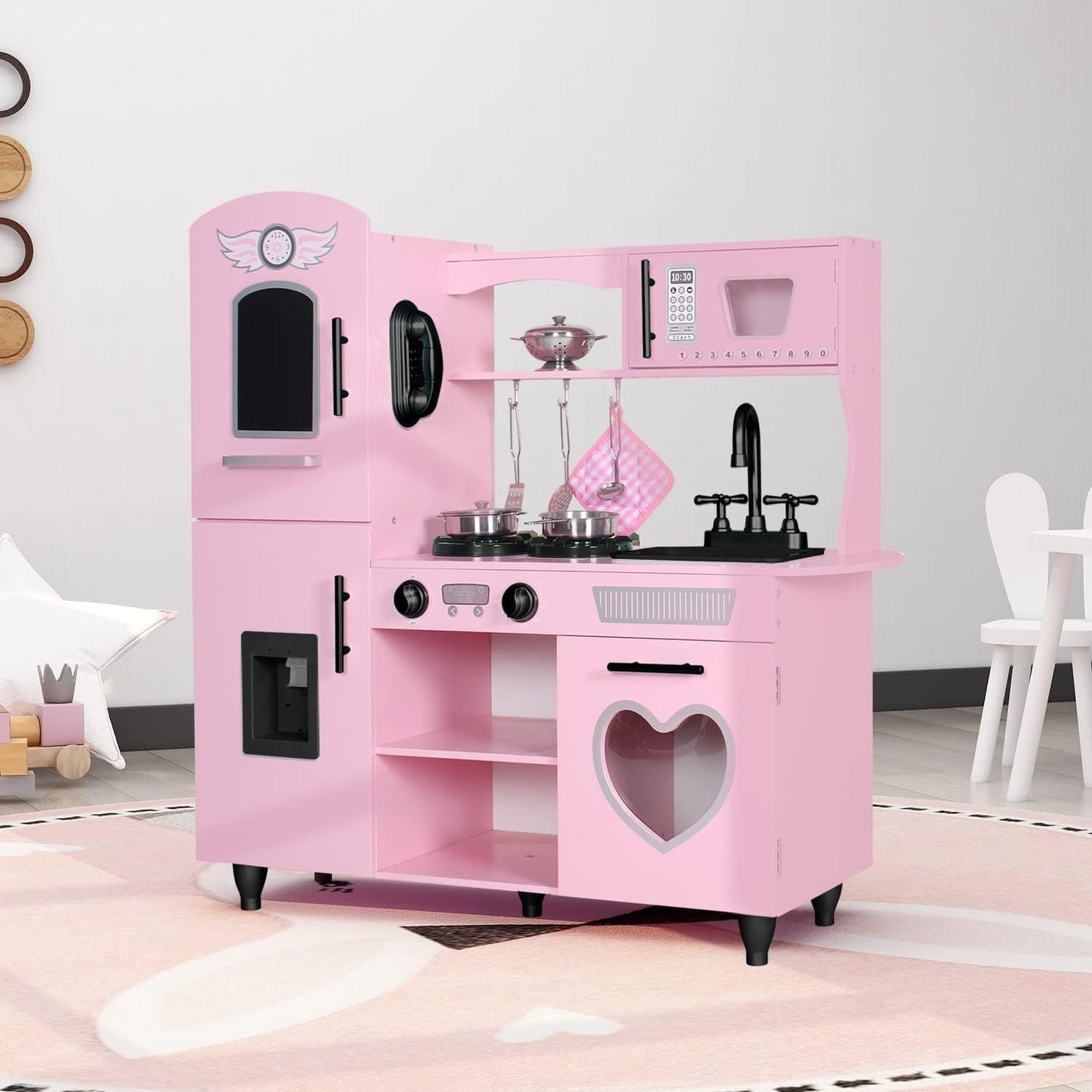 TaoHFE Cocina de Juguete, Juego de Cocina Rosa para Niñas, Juego de...