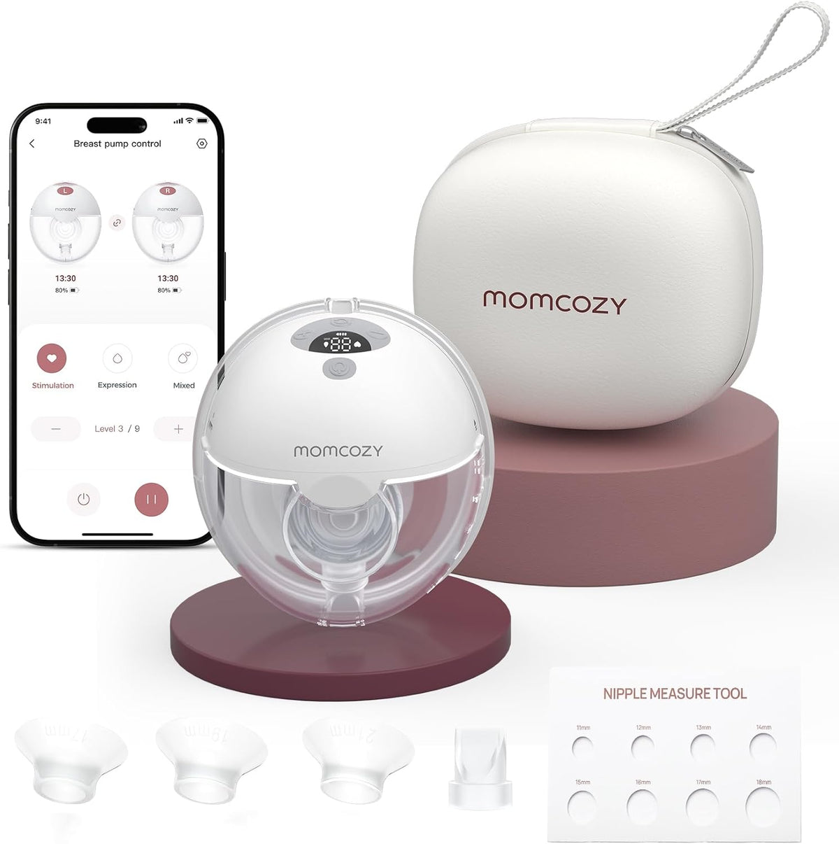 Momcozy M5 - Bomba extractora de leche inteligente controlada por a...