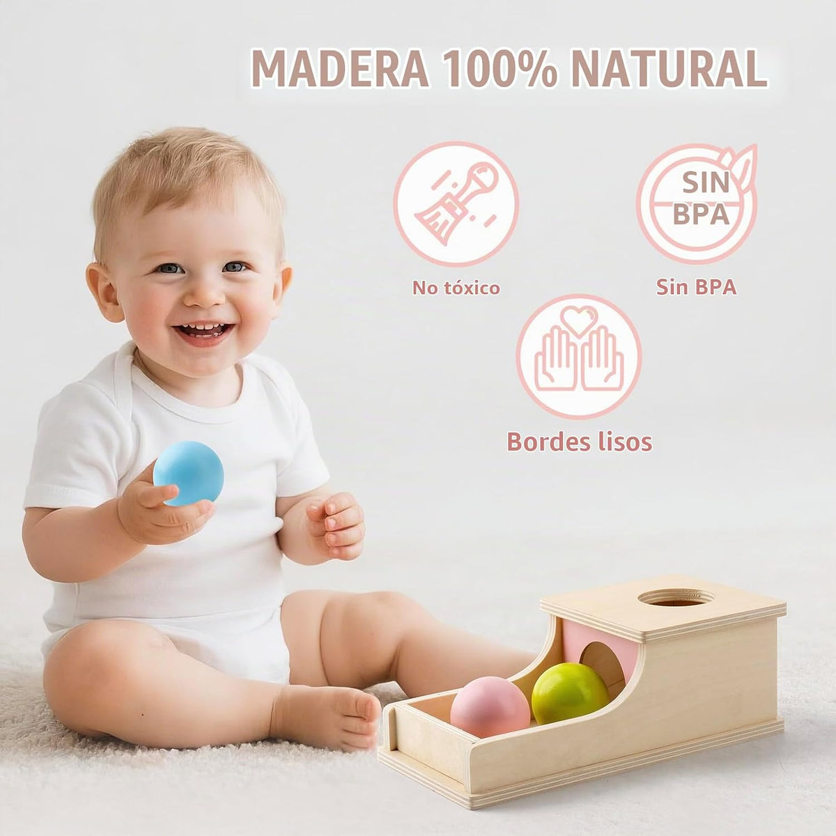 Busy edition Juguetes Montessori para niños de 1 año, caja de perma...