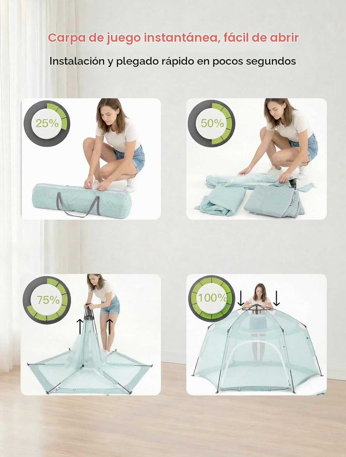 Porayhut Tienda de campaña grande desplegable para niños, casa de j...
