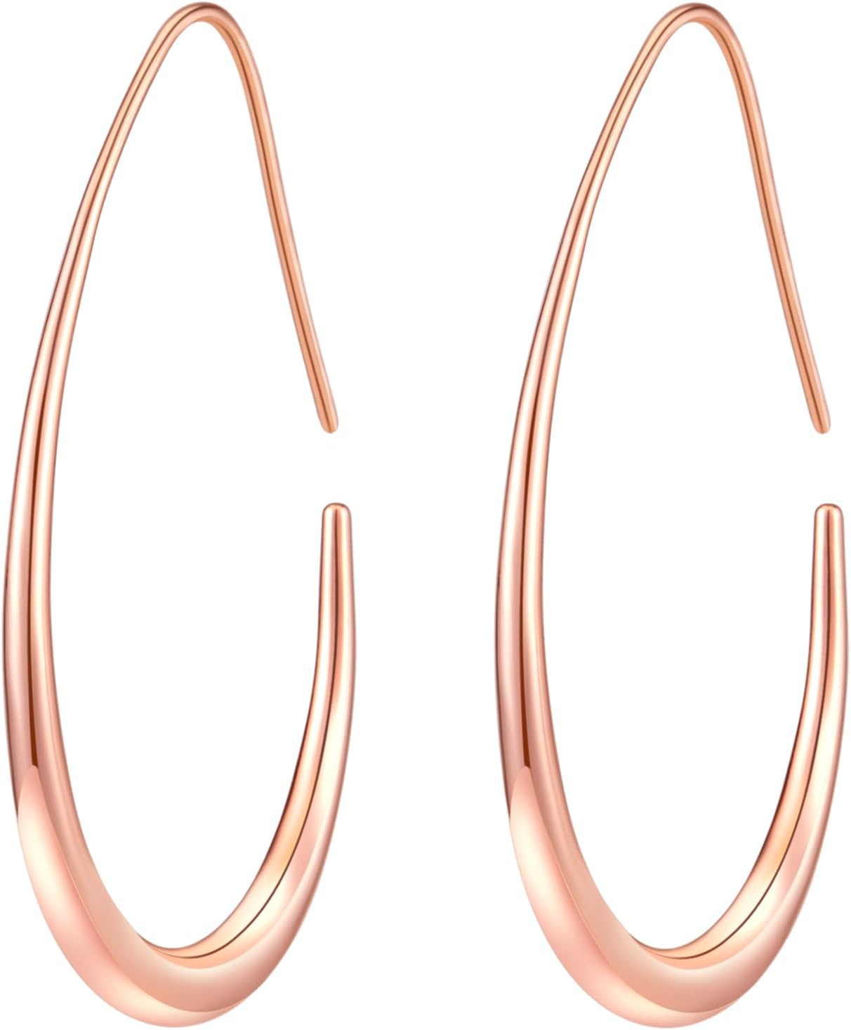 Aretes de aro ligeros con forma de lágrima para mujer, chapados en...