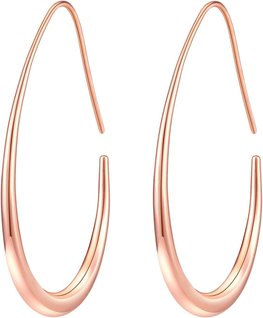 Aretes de aro ligeros con forma de lágrima para mujer, chapados en...