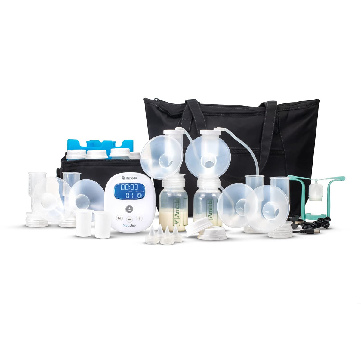 Ameda MYA Joy - Extractor de leche eléctrico portátil doble con bol...