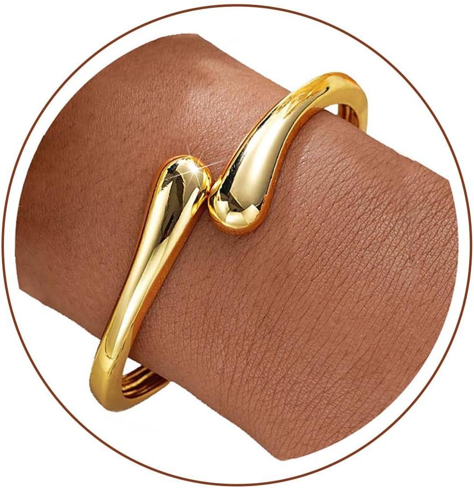 MTINAPS Brazalete de oro para mujeres y adolescentes, pulsera de mo...