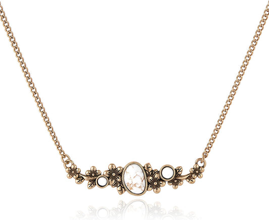 Collar turquesa con piedra floral Wrangler, joyería turquesa para m...
