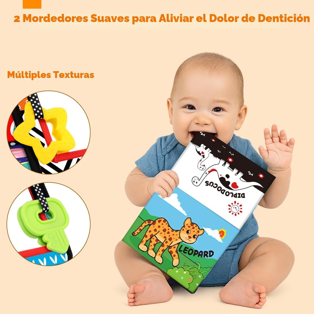 Juguetes para bebés 0-6 meses - Juego de tiempo de barriga en negro...