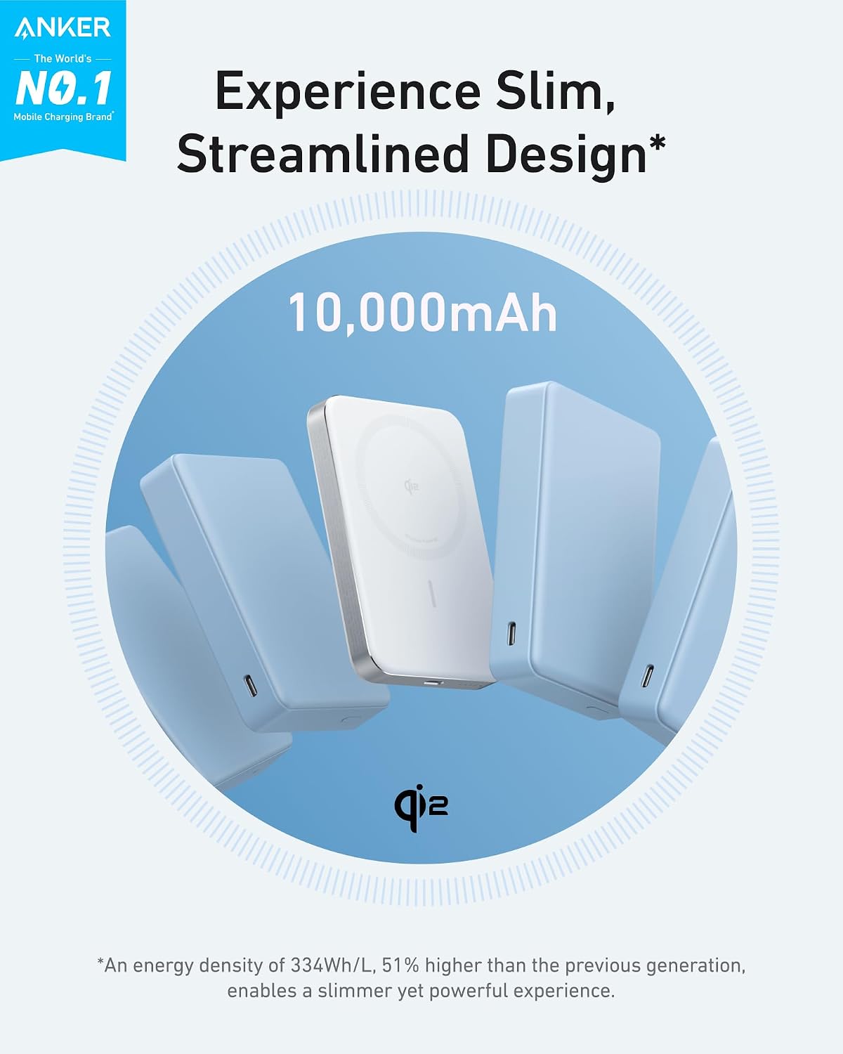 Anker MagGo Power Bank, cargador portátil de 15 W con certificación...