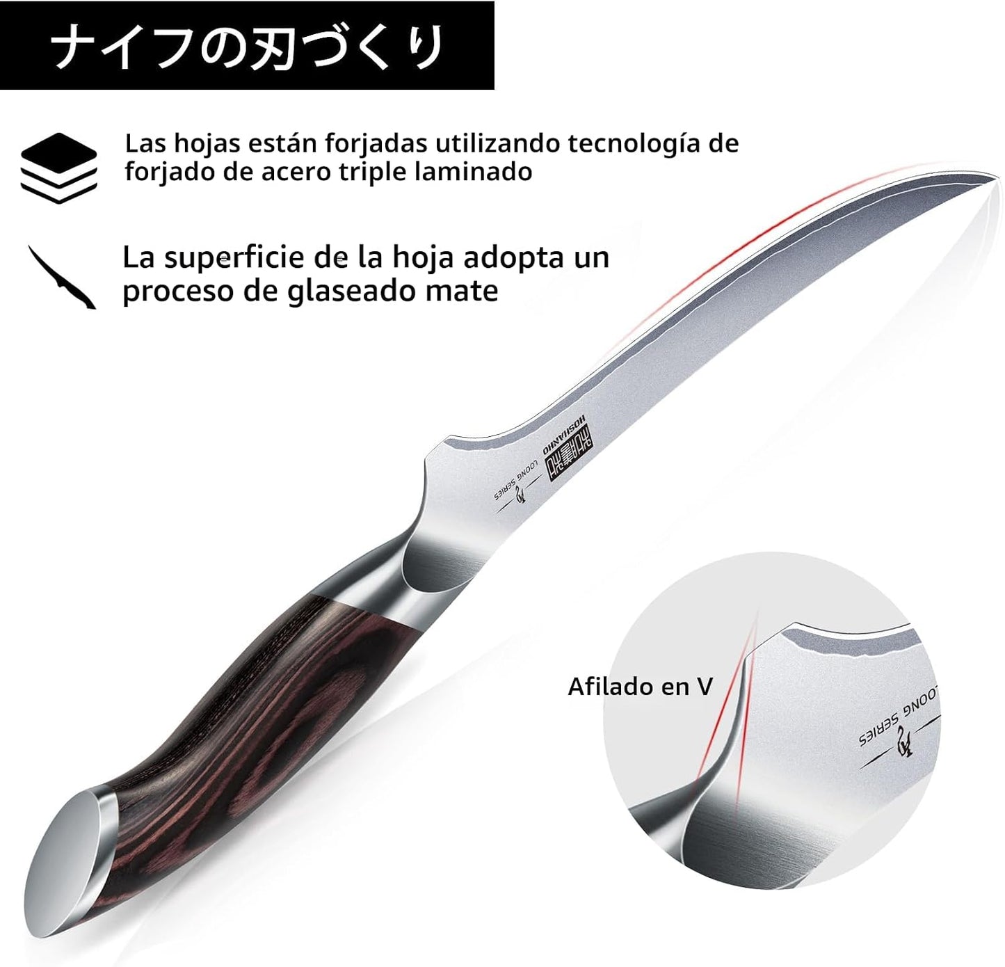 HOSHANHO - Cuchillo de filetear de 9 pulgadas, cuchillo para deshue...