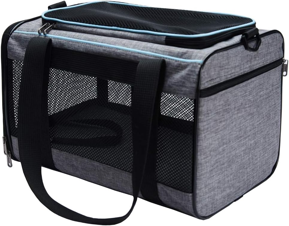 Vceoa Transportador de gatos y perros de 17.5 x 11 x 11 pulgadas, p...