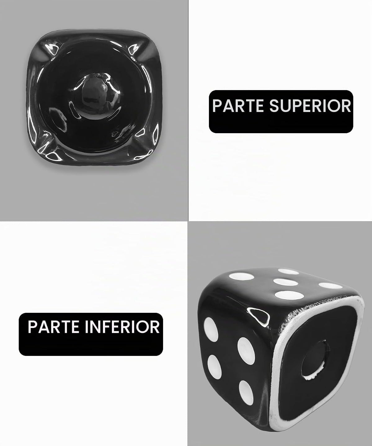 Jeuristic Ceniceros para Cigarrillos Dados Cenicero - Negro | Cenic...
