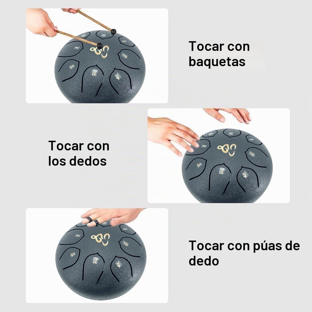 ModouString - Tambor de lengua de acero, 6 pulgadas, 8 notas, tambo...
