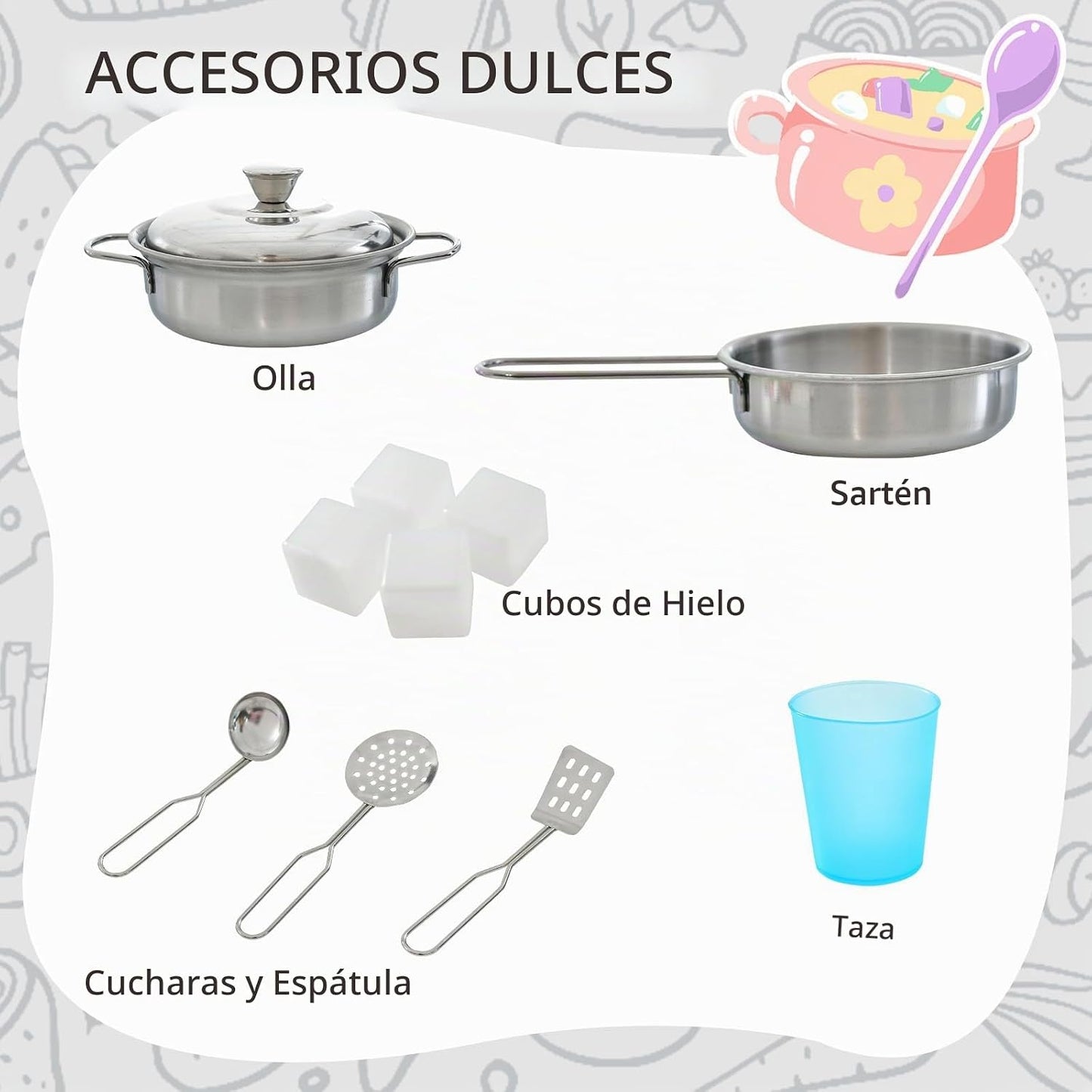 Costzon Juego de Cocina para Niños, Set de Juguetes de Cocina de Ma...