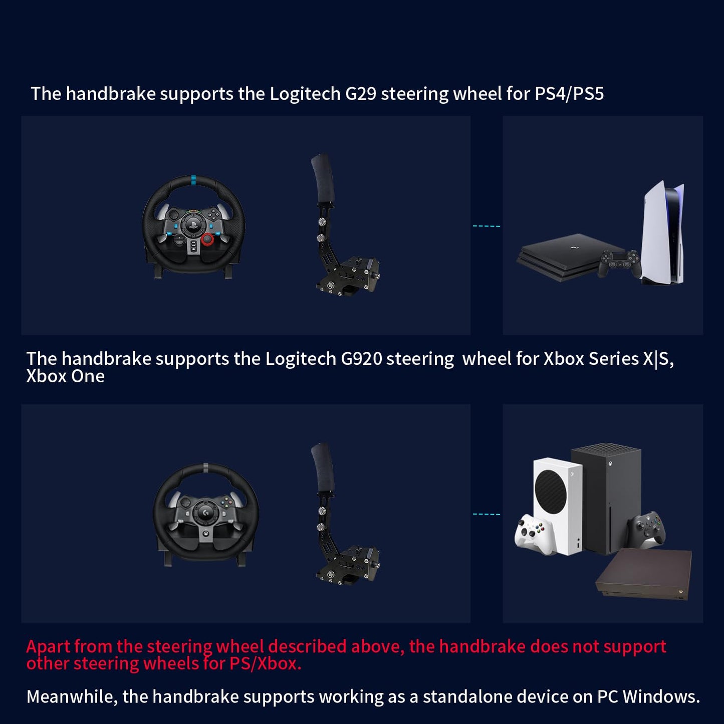 HCXLELD Sim Racing Handbrake, G29 Racing Wheel para PS4\/PS5, G920...