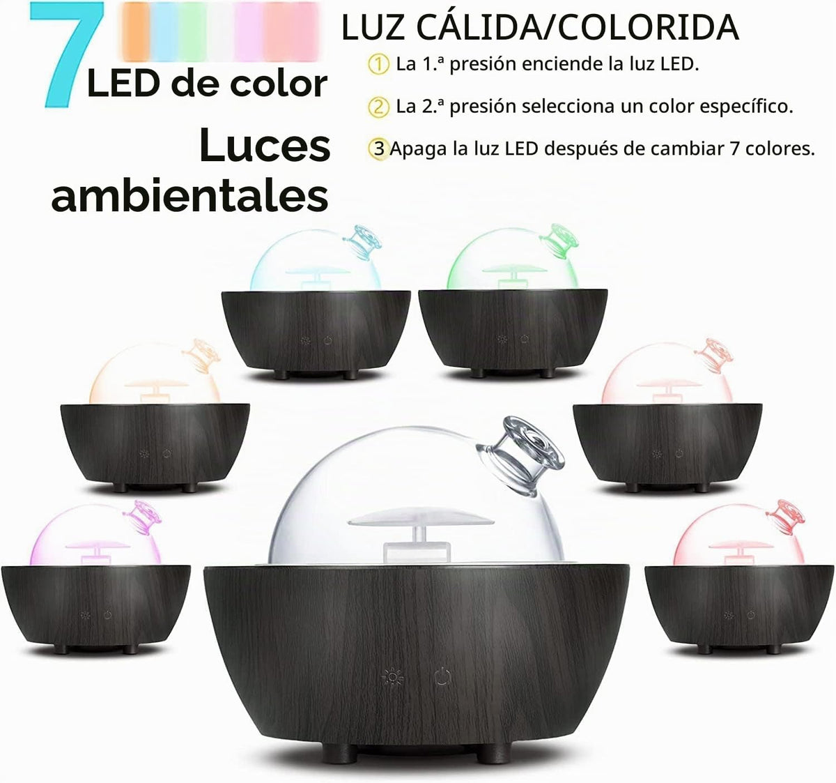 Difusor de aceite esencial de vidrio de 9.5 fl oz, difusor de aroma...