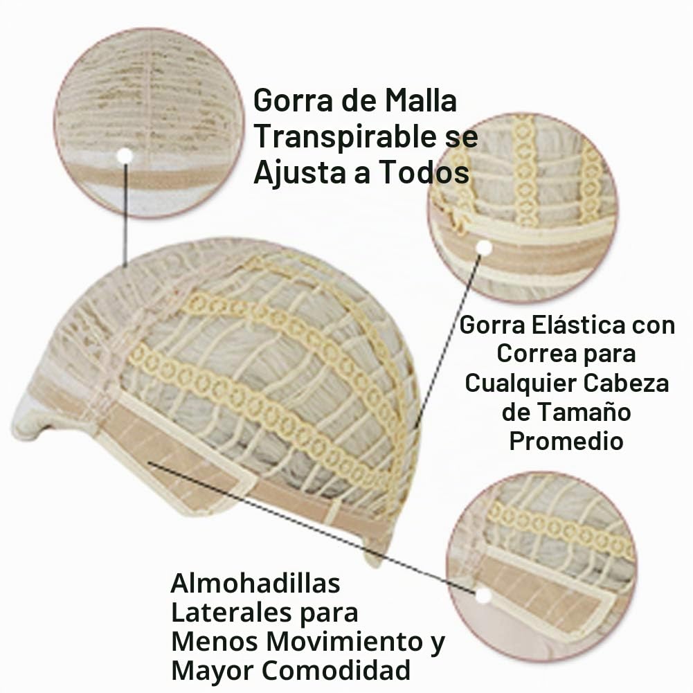 Anogol - Gorra + Peluca azul de cabello lacio para cosplay | +Gorro...