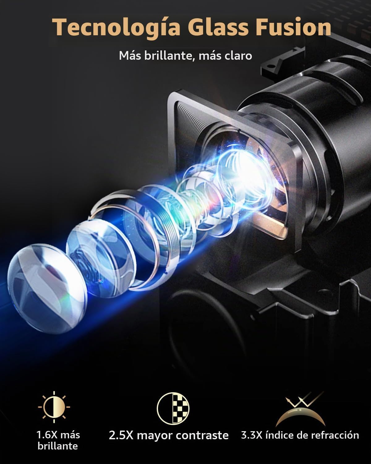 DESS Proyector de video de cine en casa inteligente 4K con WiFi, Bl...