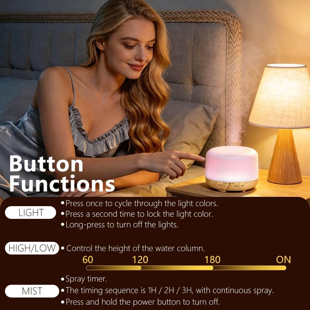 Difusor de aceite esencial, humidificador ultrasónico de niebla frí...