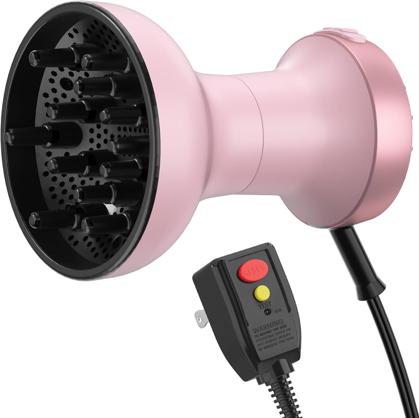 Secador de pelo 2 en 1 con difusor para cabello rizado, 800 W, colo...