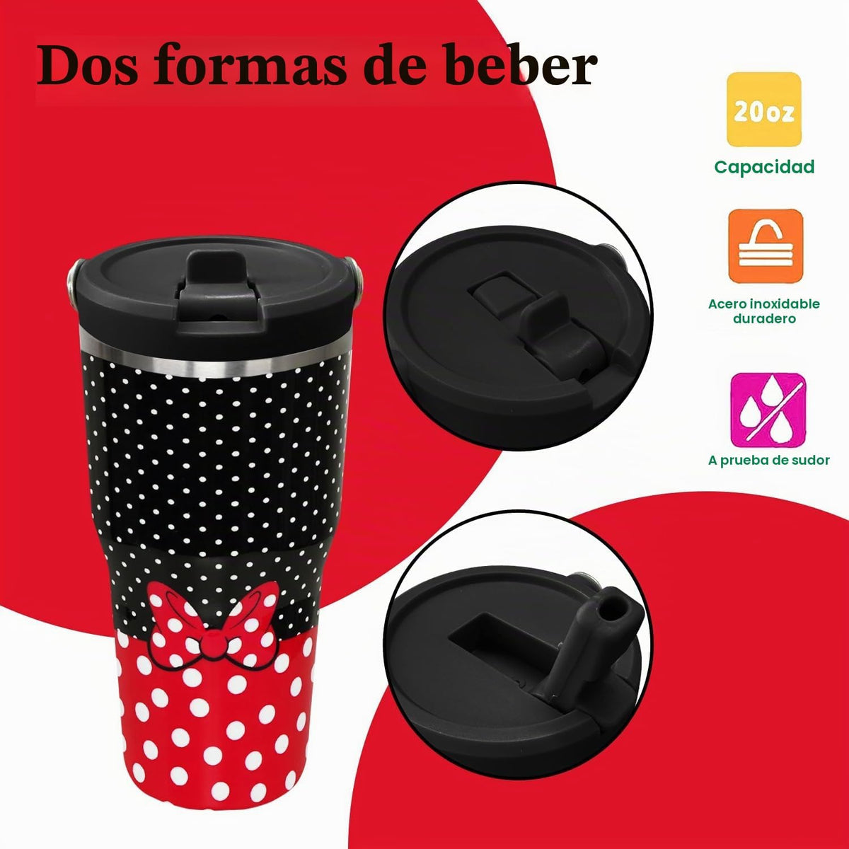 Sxdcfrs Vaso de ratón de dibujos animados de 20 onzas con mango de...