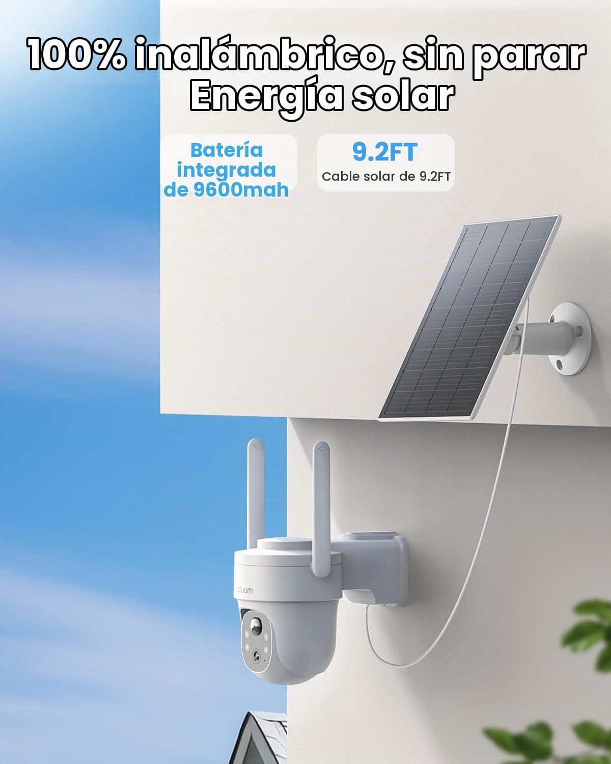 Rebluum 3K\/5MP cámaras de seguridad solares inalámbricas al aire l...