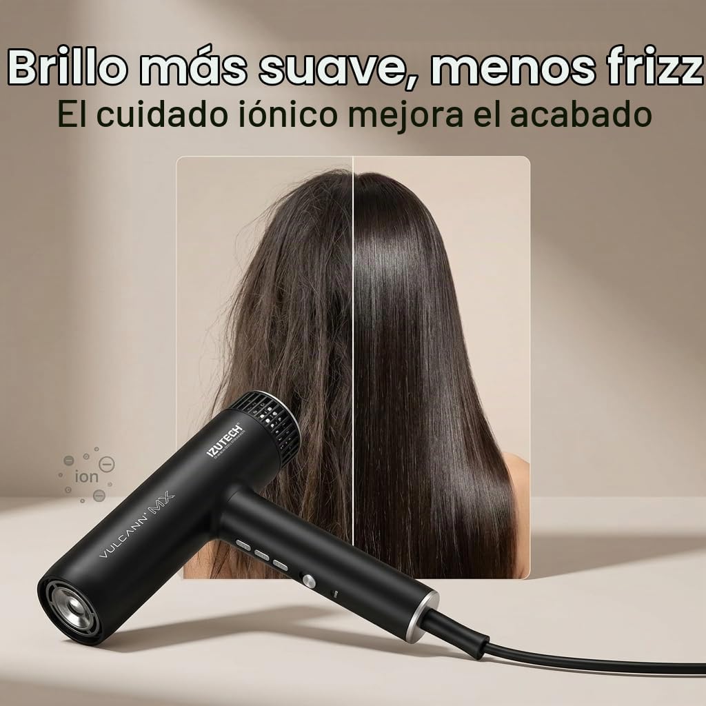 IZUTECH Vulcann MX 2.0 - Secador de pelo iónico con difusor, 1875 v...