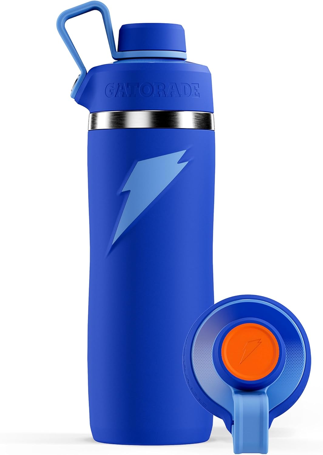 Botella de acero inoxidable Gatorade Crossover, color blanco, con a...