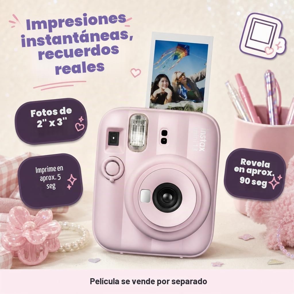 Fujifilm Instax Mini 13 - Cámara instantánea rosa caramelo + paquet...