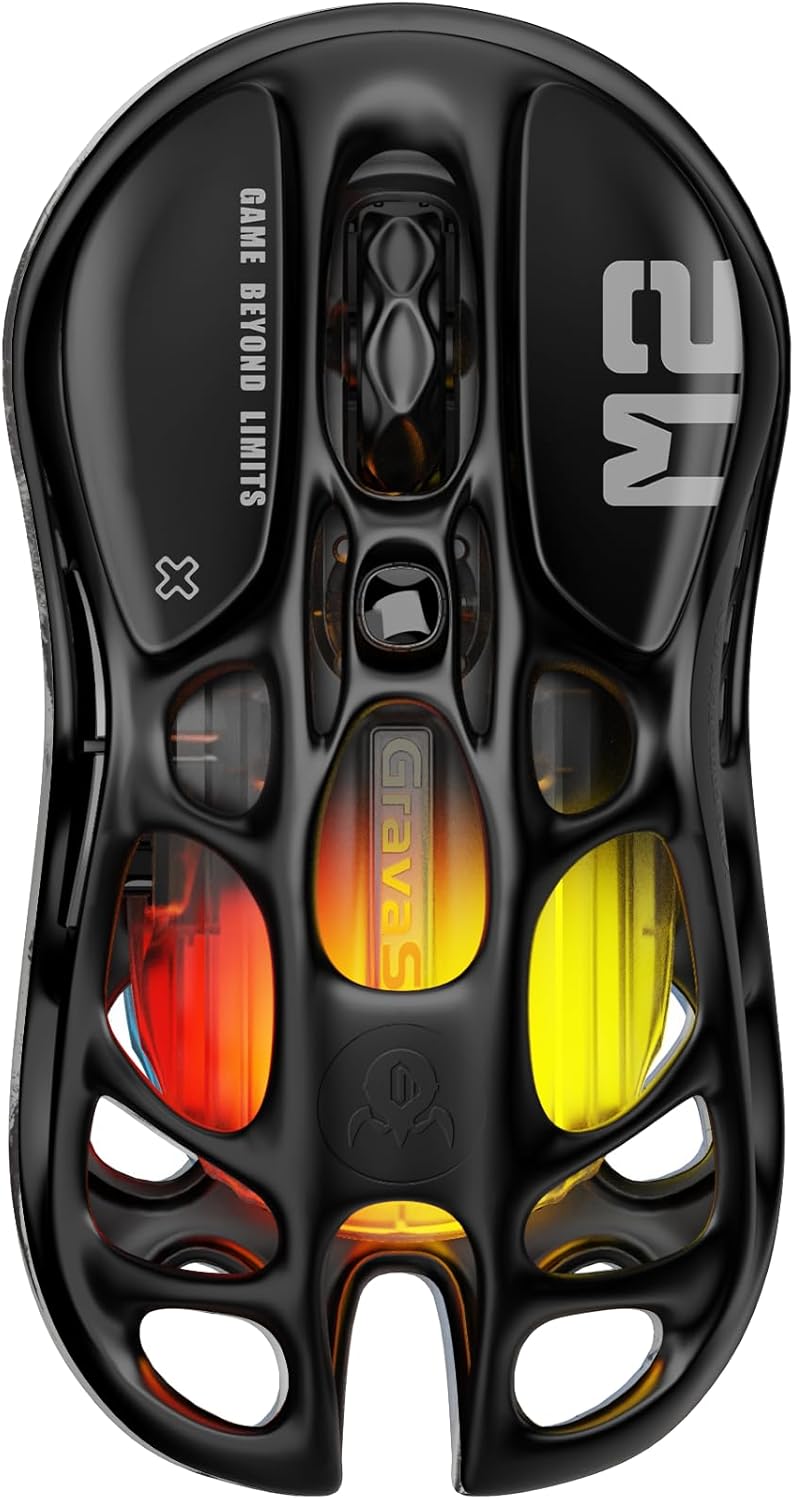 GravaStar Mercury M2 - Ratón inalámbrico para juegos con 26,000 DPI...