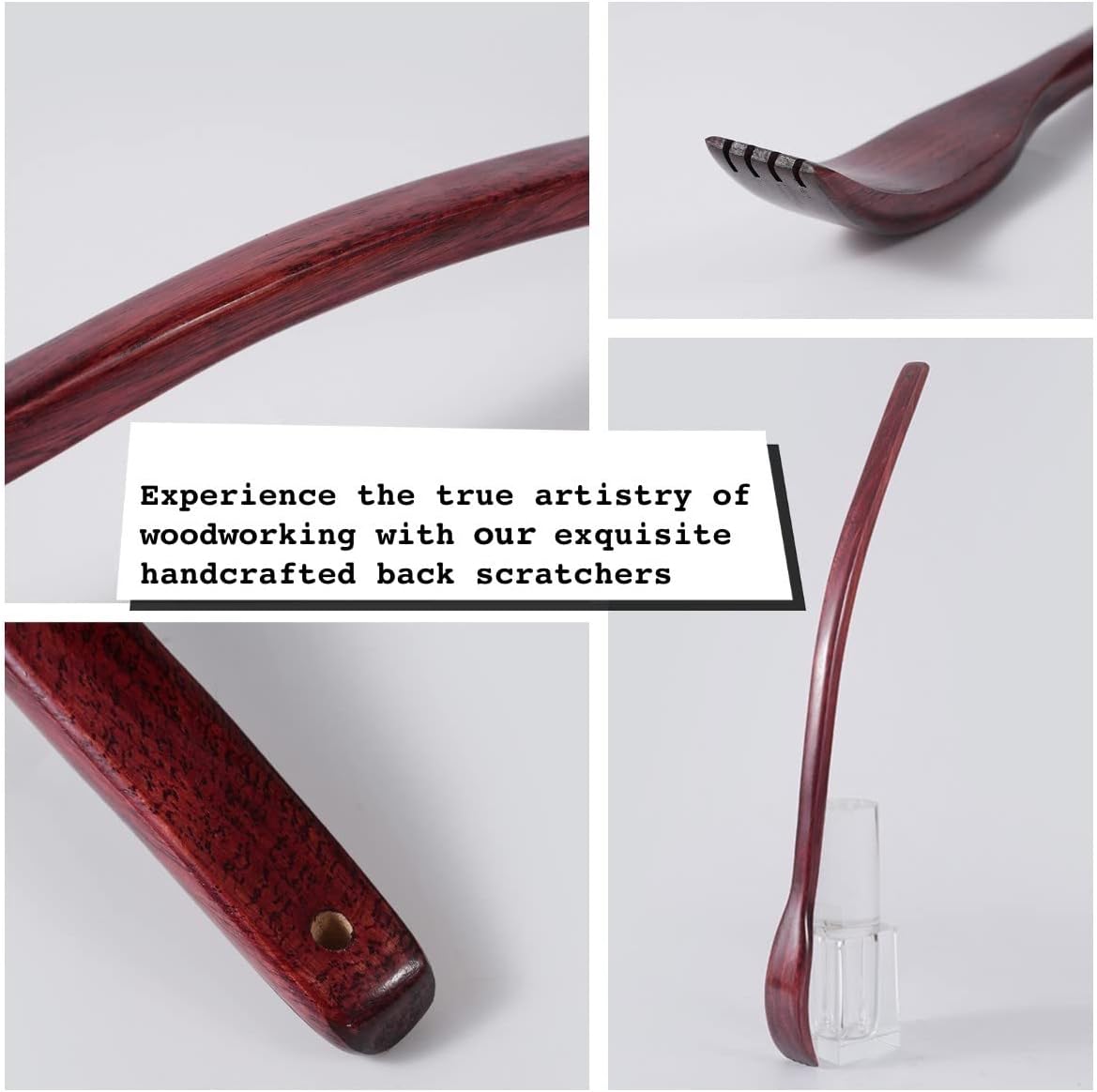 ITCHY-BAN Rascador de espalda de madera de gran tamaño: mango curva...