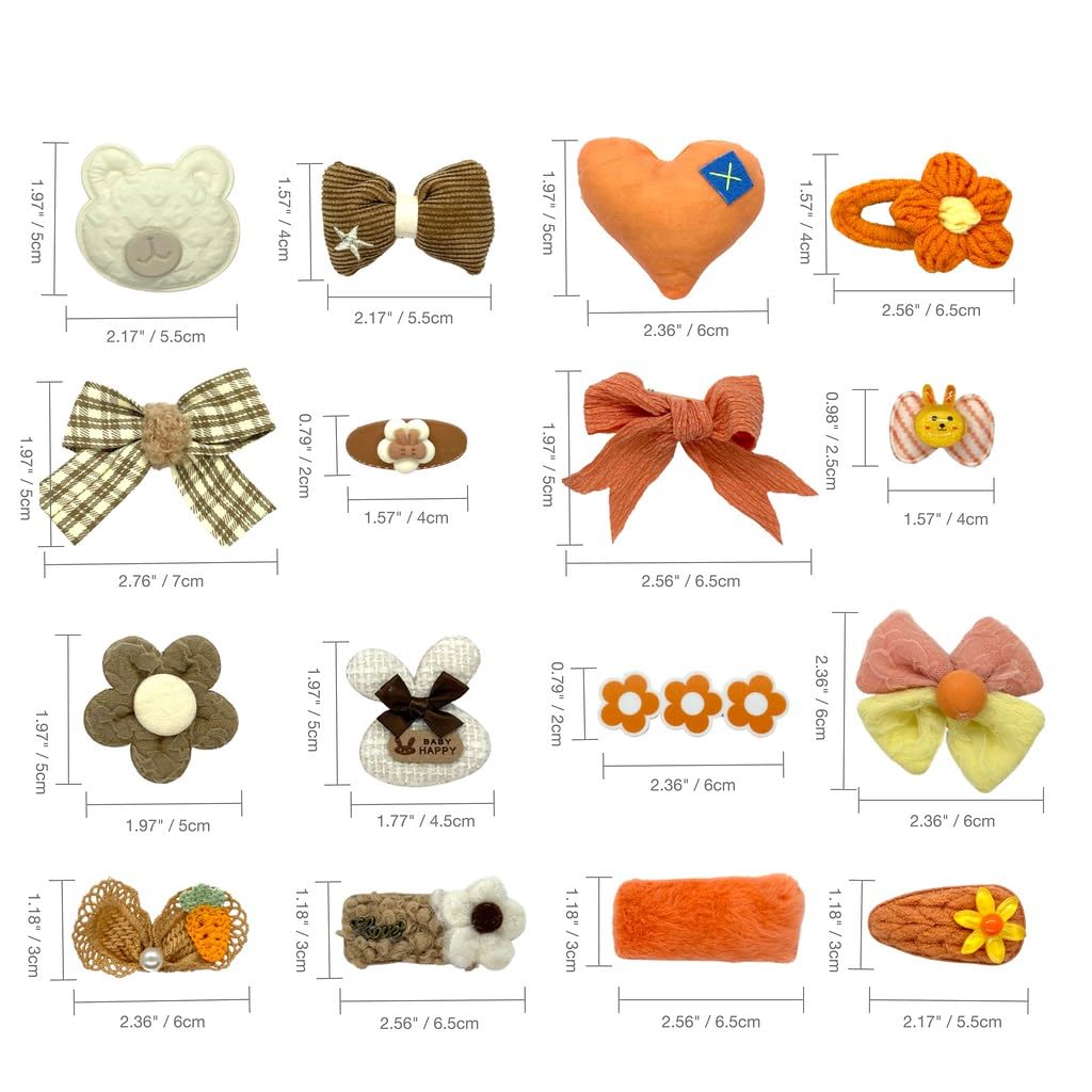 Pinzas para el cabello para niñas, 16 unidades, antideslizantes, va...