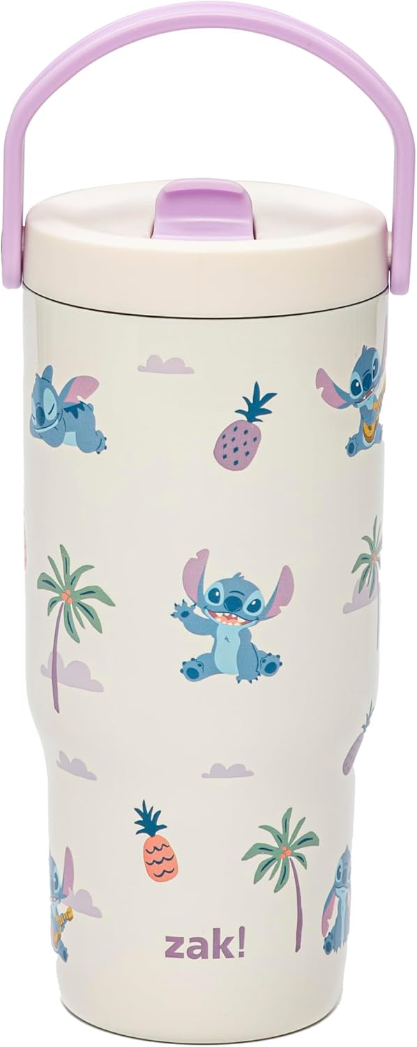 Zak Designs Disney Siply Sutton - Vaso para la escuela o viajes, bo...