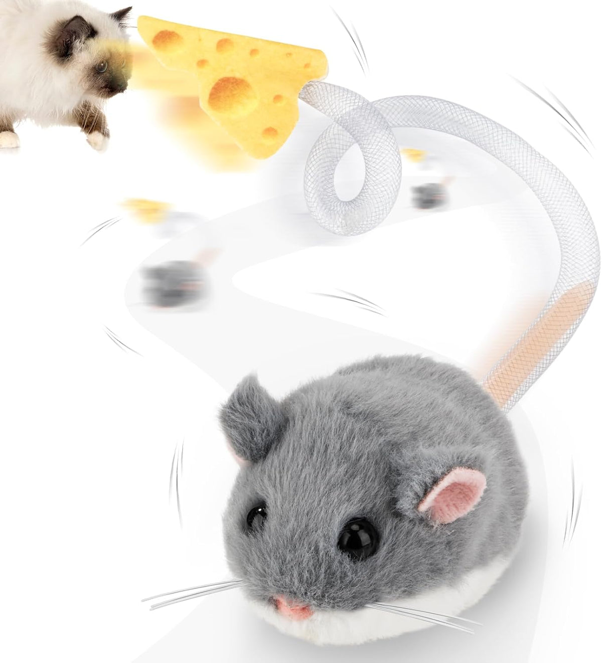 Migipaws MigiMouse - Juguete interactivo para gatos con rodamiento...