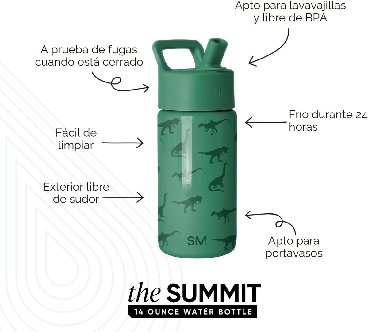 Simple Modern Botella de agua para niños y vaso para niños pequeños...