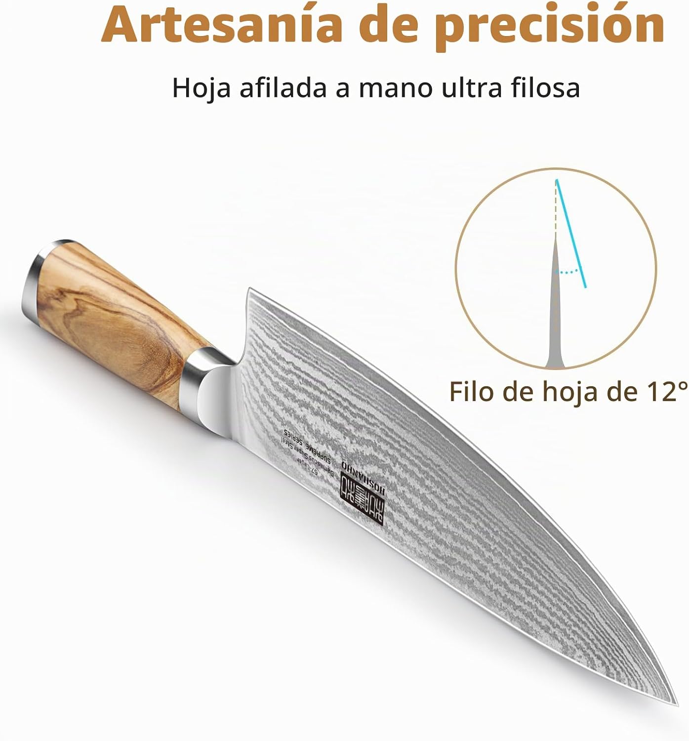 HOSHANHO Juego de 7 cuchillos de Damasco, cuchillos de cocina afila...