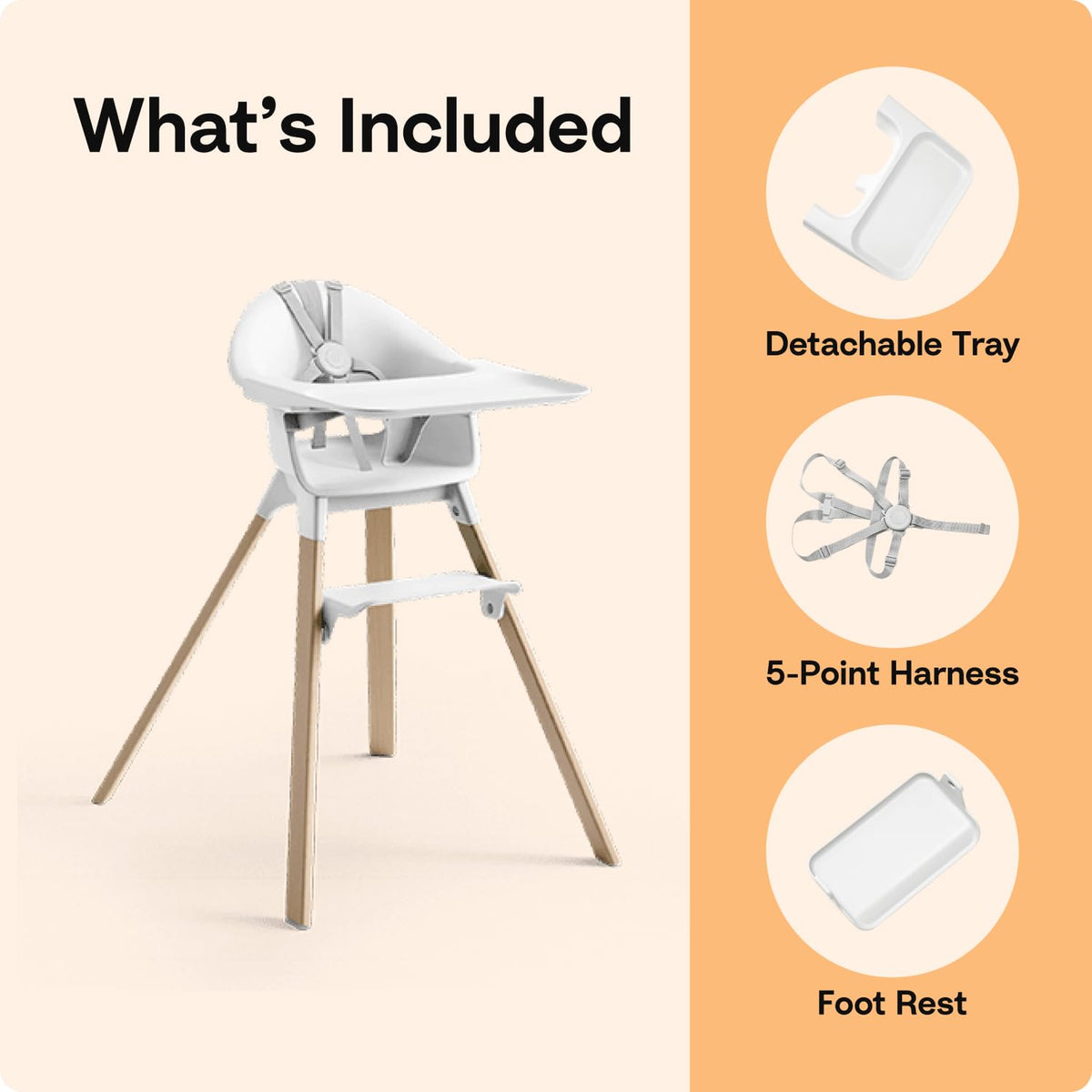 Stokke Clikk - Trona de color gris nube, todo en uno con bandeja +...
