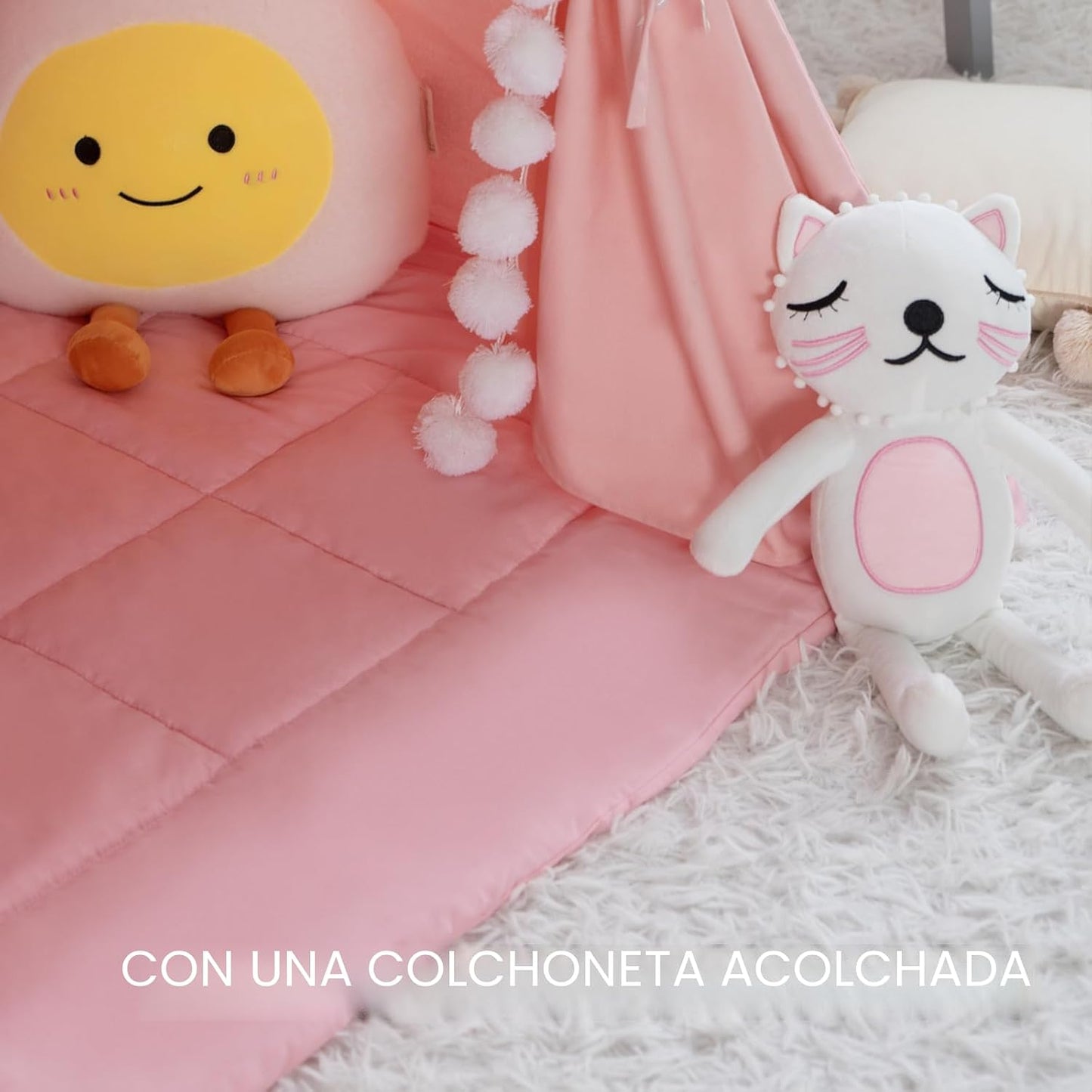 WIRHAO - Tienda de campaña tipi para niños con alfombra acolchada,...