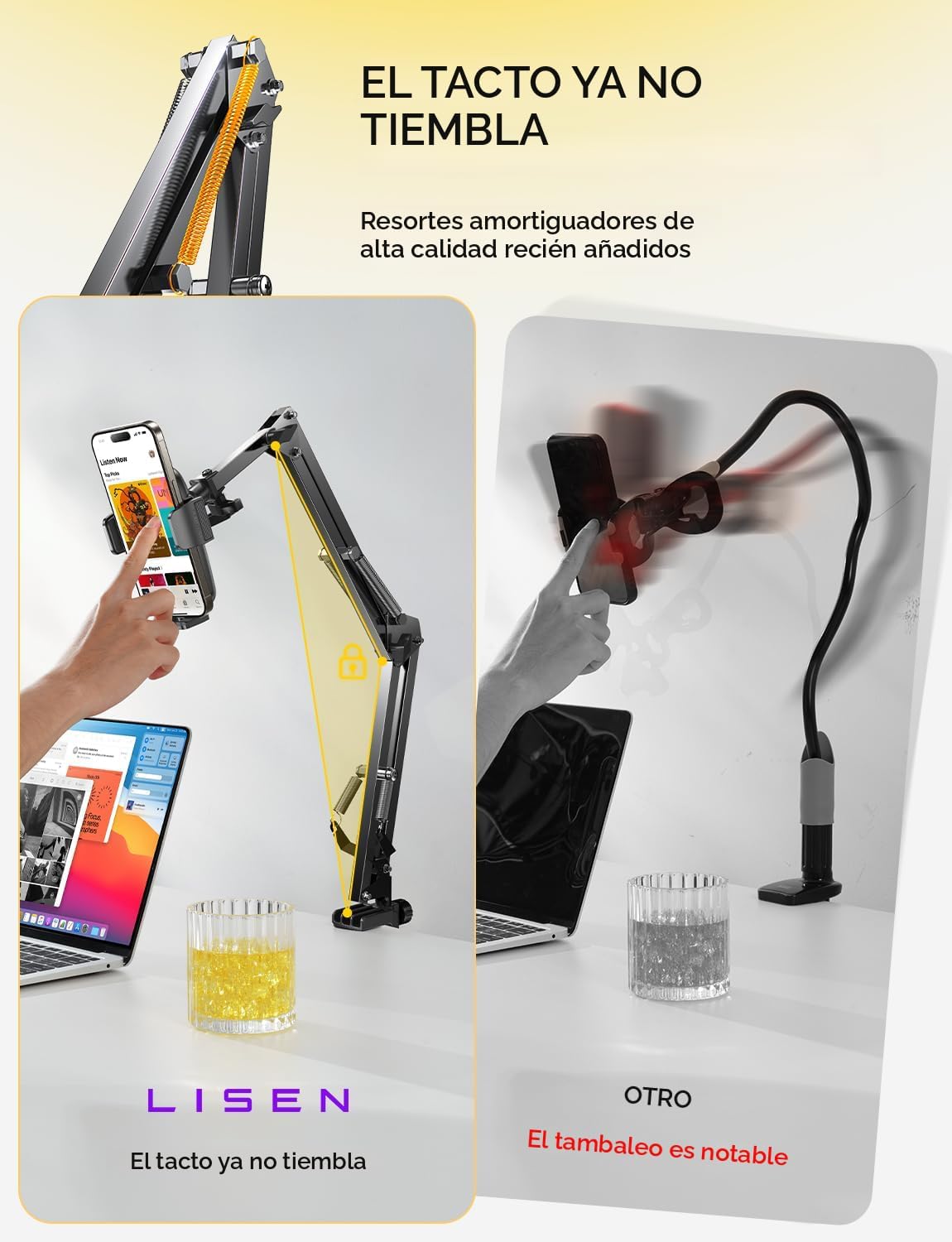 LISEN - Soporte para teléfono celular para escritorio de cama, sopo...