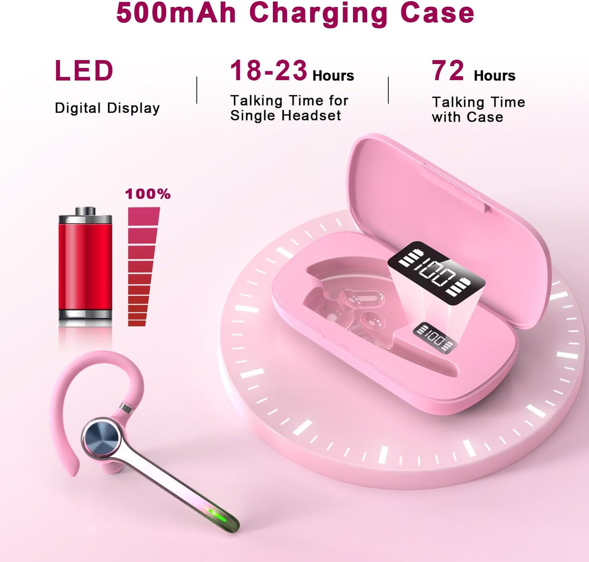 HEIBAS Auriculares Bluetooth, auricular inalámbrico con micrófono p...